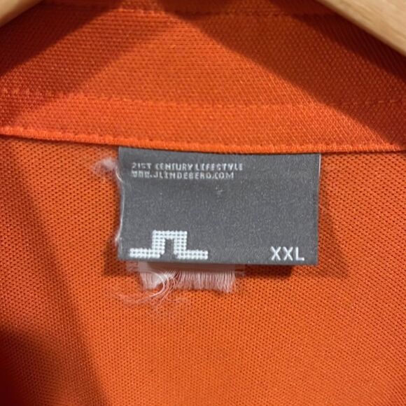 J. Lindeberg Orange and Black Golf Polo - Picture 4 of 8
